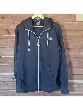 The North Face Full Zip-Up Jacket, Size L, Grey & White, Pockets, Soft
